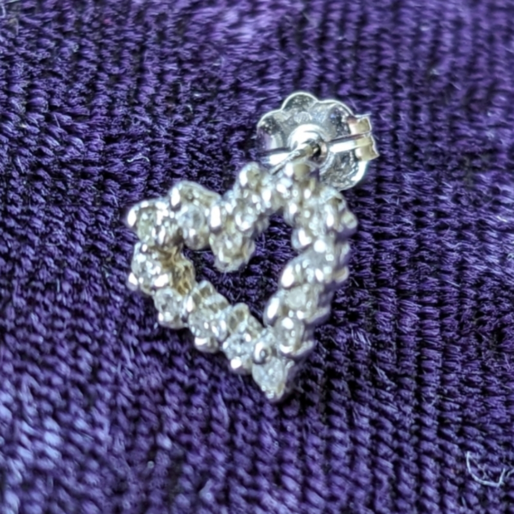 Elegant Silver Heart Earrings